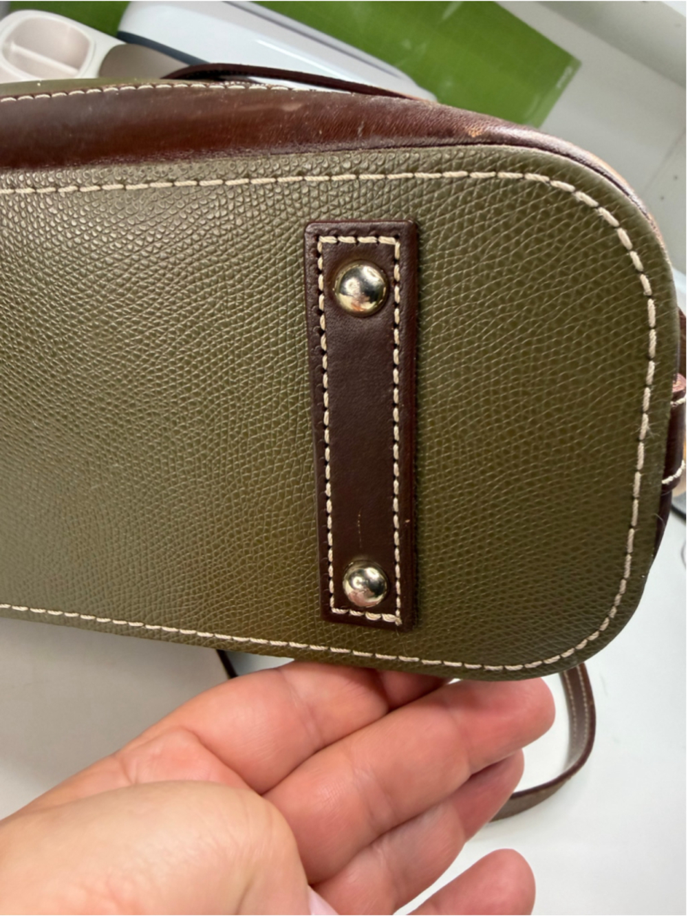 Women's Dooney & Bourke Handbag One Size Olive and Brown - Picture 7 of 13